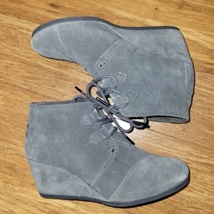 Toms Suede Wedge Booties
